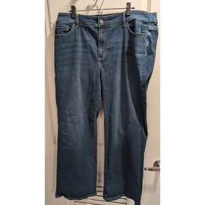 Lane Bryant Women's Denim Jeans Wide Leg Bootcut Blue Size 22